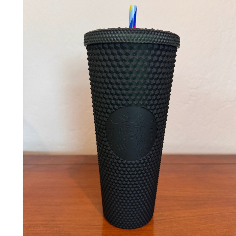 Starbucks NWOT Black Green Studded Tumbler Venti 24oz Collection Drinkware